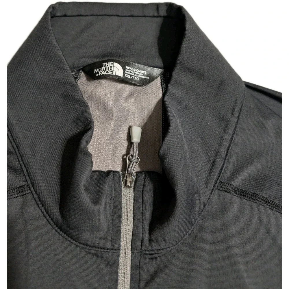 The North Face Mens XXL 1/4 Zip Performance Pullover Black‎ Gray Active